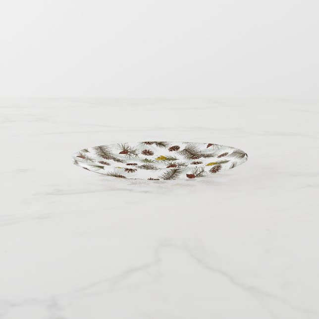 Autumn Pine Cones Trinket Tray (Angled)