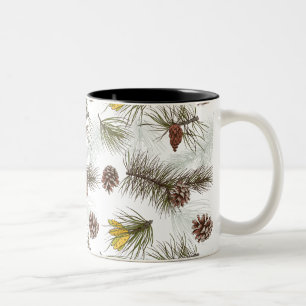 Autumn Pine Cones Two-Tone Coffee Mug