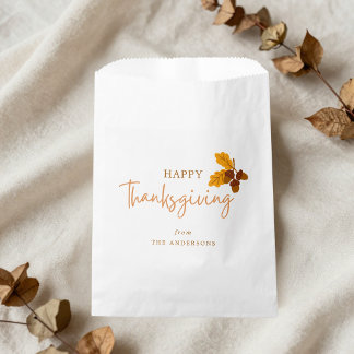 Autumn Pinecones Happy Thanksgiving Favor Bag