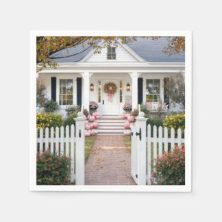 Autumn Pink Pumpkins Napkins