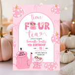 Autumn Pink Whimsical Retro Tea Girl 4th Birthday Invitation<br><div class="desc">Autumn Pink Whimsical 4th Birthday Invitation,  Retro Tea 4th Birthday Party Invitation,  Boho Pink Pumpkin 4th Birthday Invitation,  Pink Pumpkin Tea Party Birthday Invitation,  Pink Time Four Tea Birhtday Invitation, </div>