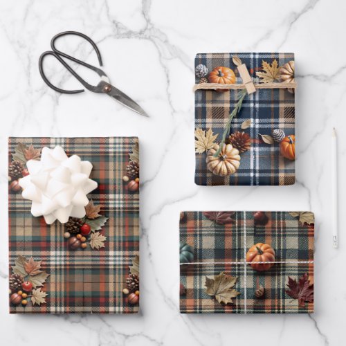 Autumn Plaid 02 Wrapping Paper Sheets