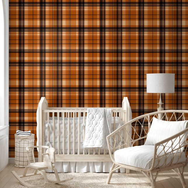Autumn Plaid Cozy Fall Pattern Design Wallpaper (Kids)