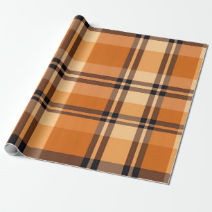 Autumn Plaid Cozy Fall Pattern Design Wrapping Paper