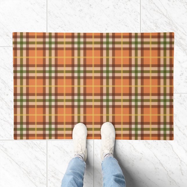 Autumn Plaid Pattern Doormat (Indoor)