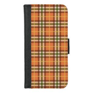 Autumn Plaid Pattern iPhone 8/7 Wallet Case