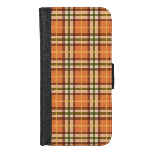 Autumn Plaid Pattern  iPhone Wallet Case (Front)