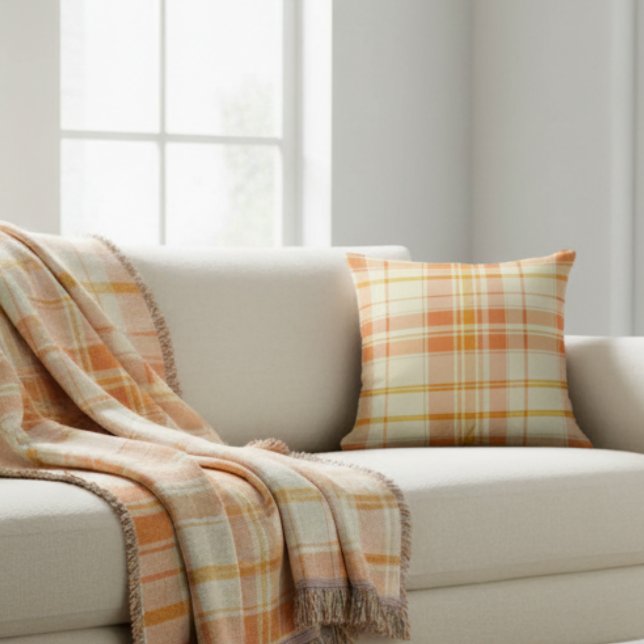 Autumn plaid pattern  throw pillow (Creator Uploaded)