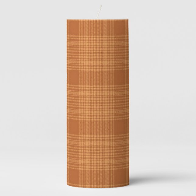 Autumn Plaid Pillar Candle (Front)
