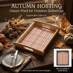 Autumn plaid serving tray
