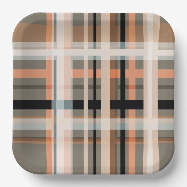 autumn plaid variations 001 paper plates (Front)