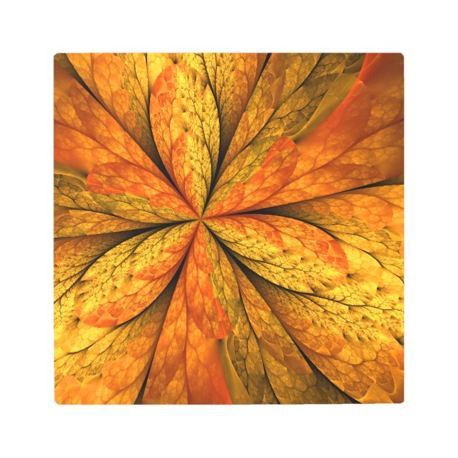 Autumn Plant, Modern Abstract Fractal Art Leaf (Front)