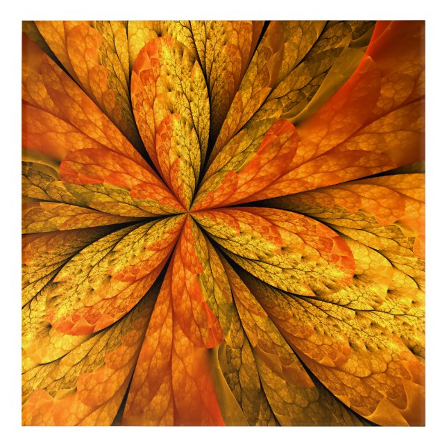 Autumn Plant, Modern Abstract Fractal Art Leaf (Front)