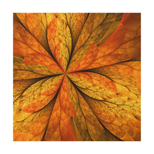 Autumn Plant, Modern Abstract Fractal Art Leaf (Front)