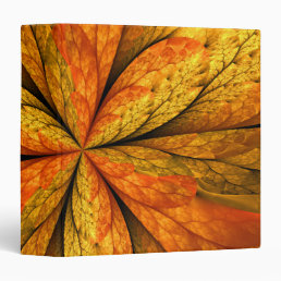 Autumn Plant, Modern Abstract Fractal Art Leaf 3 Ring Binder
