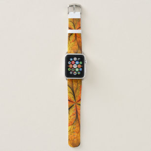 Autumn Plant, Modern Abstract Fractal Art Leaf Apple Watch Band
