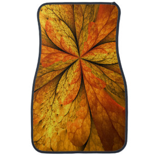Autumn Plant, Modern Abstract Fractal Art Leaf Car Floor Mat