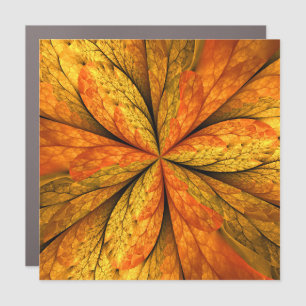 Autumn Plant, Modern Abstract Fractal Art Leaf Car Magnet