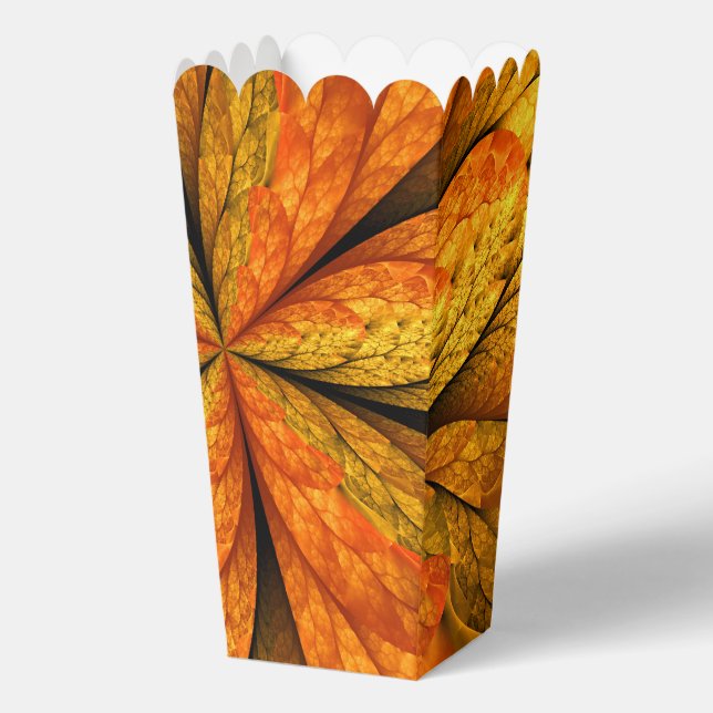 Autumn Plant, Modern Abstract Fractal Art Leaf Favor Boxes (Front)