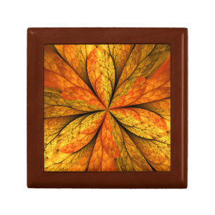 Autumn Plant, Modern Abstract Fractal Art Leaf Gift Box