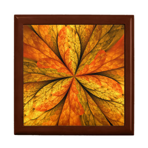 Autumn Plant, Modern Abstract Fractal Art Leaf Gift Box