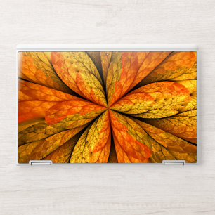 Autumn Plant, Modern Abstract Fractal Art Leaf HP Laptop Skin