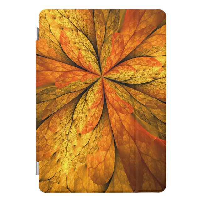 Autumn Plant, Modern Abstract Fractal Art Leaf iPad Pro Cover (Front)