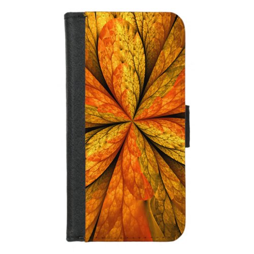 Autumn Plant Modern Abstract Fractal Art Leaf iPhone 87 Wallet Case