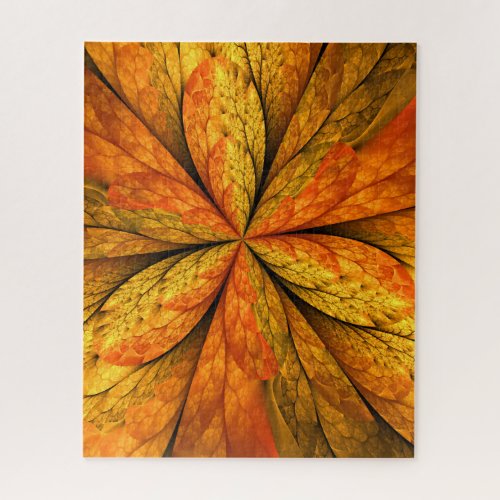 Autumn Plant Modern Abstract Fractal Art Leaf Jigsaw Puzzle