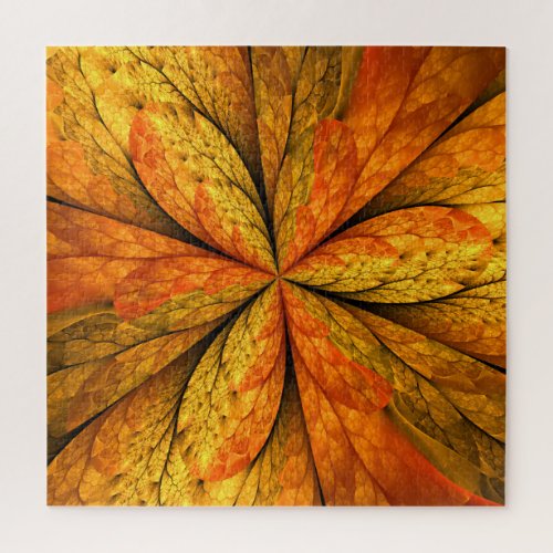 Autumn Plant Modern Abstract Fractal Art Leaf Jigsaw Puzzle