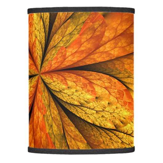 Autumn Plant, Modern Abstract Fractal Art Leaf Lamp Shade (Front)
