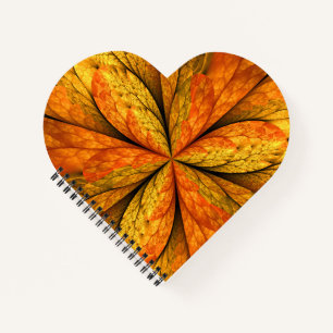Autumn Plant, Modern Abstract Fractal Art Leaf Notebook