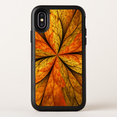 Autumn Plant Modern Abstract Fractal Art Leaf OtterBox Symmetry iPhone X Case