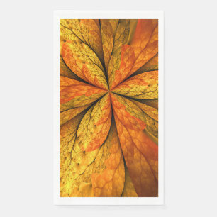 Autumn Plant, Modern Abstract Fractal Art Leaf Paper Guest Towels