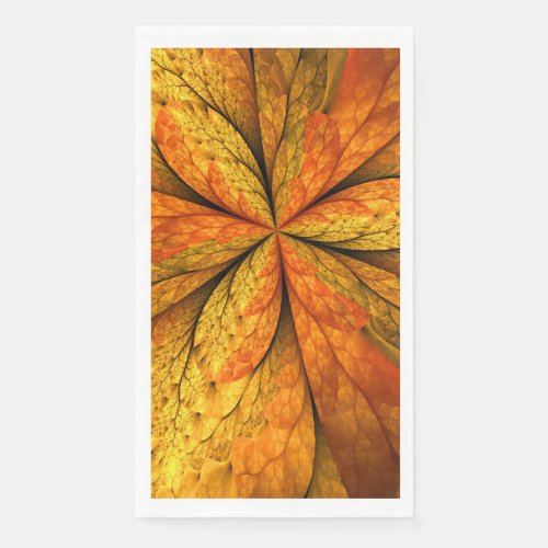 Autumn Plant Modern Abstract Fractal Art Leaf Paper Guest Towels
