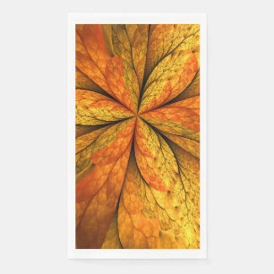 Autumn Plant, Modern Abstract Fractal Art Leaf Paper Guest Towels