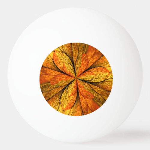Autumn Plant, Modern Abstract Fractal Art Leaf Ping Pong Ball