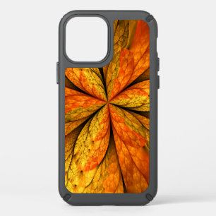 Autumn Plant, Modern Abstract Fractal Art Leaf Speck iPhone 12 Case