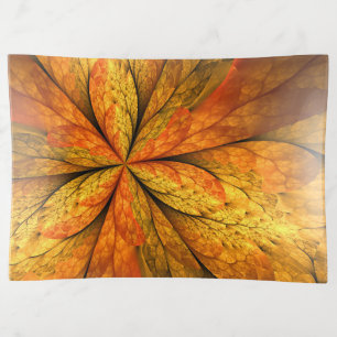 Autumn Plant, Modern Abstract Fractal Art Leaf Trinket Tray