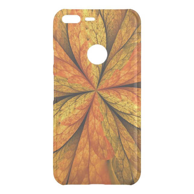 Autumn Plant, Modern Abstract Fractal Art Leaf Uncommon Google Pixel XL Case (Back)