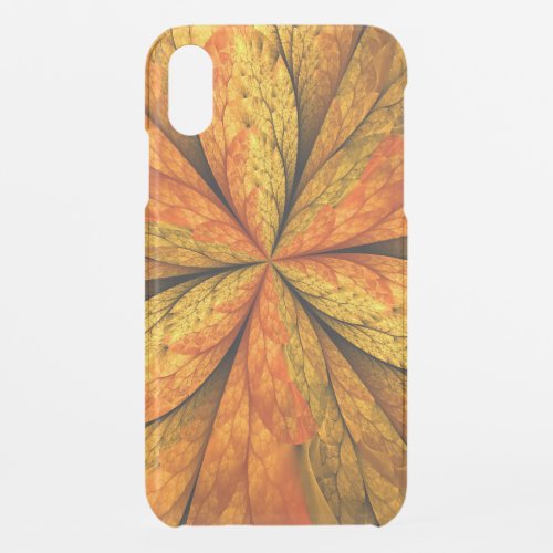 Autumn Plant Modern Abstract Fractal Art Leaf iPhone XR Case