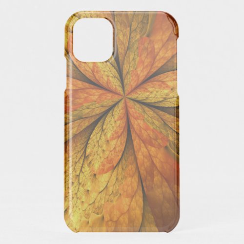 Autumn Plant Modern Abstract Fractal Art Leaf iPhone 11 Case