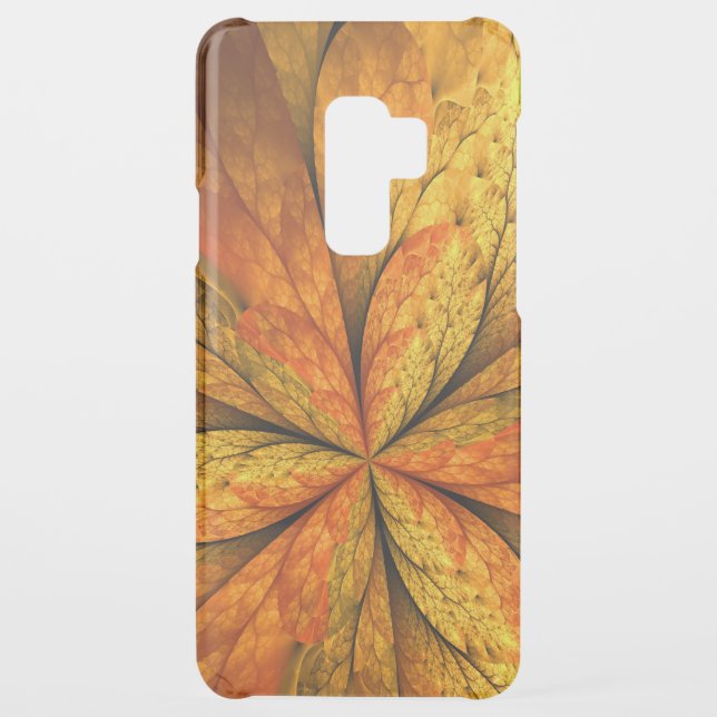 Autumn Plant, Modern Abstract Fractal Art Leaf Uncommon Samsung Galaxy Case (Back)