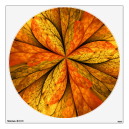 Autumn Plant, Modern Abstract Fractal Art Leaf Wall Decal