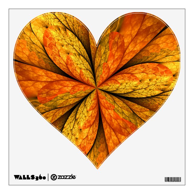 Autumn Plant, Modern Abstract Fractal Art Leaf Wall Decal (Front)