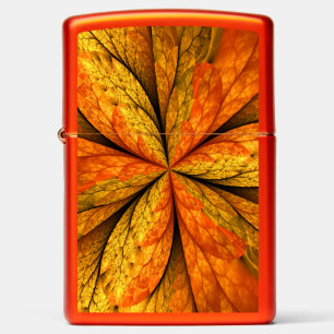 Autumn Plant, Modern Abstract Fractal Art Leaf Zippo Lighter