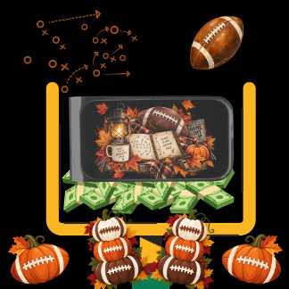 Autumn Playbook | Vintage Fall Football Game Day Gunmetal Finish Money Clip