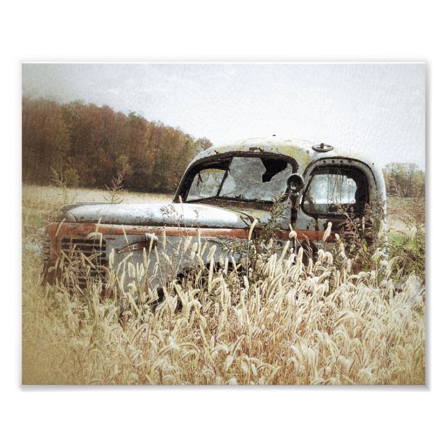 Autumn Pleasure -Old Truck In Fall Photo Print (Front)