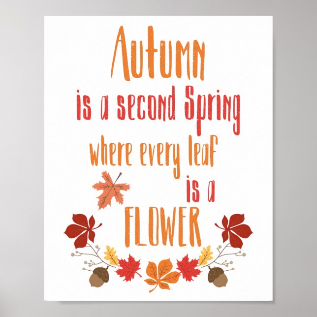 Autumn Poem // Cute Seasonal Autumn Decor Poster (Front)