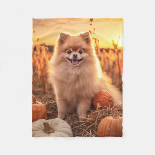 Autumn Pomeranian – Cozy & Bright Fleece Blanket